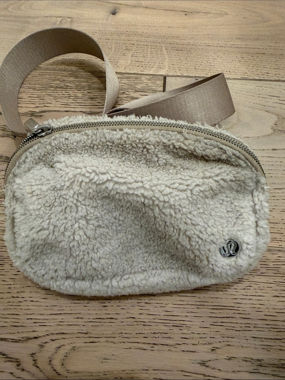 lululemon athletica Cream Sherpa Crossbody Belt Bag